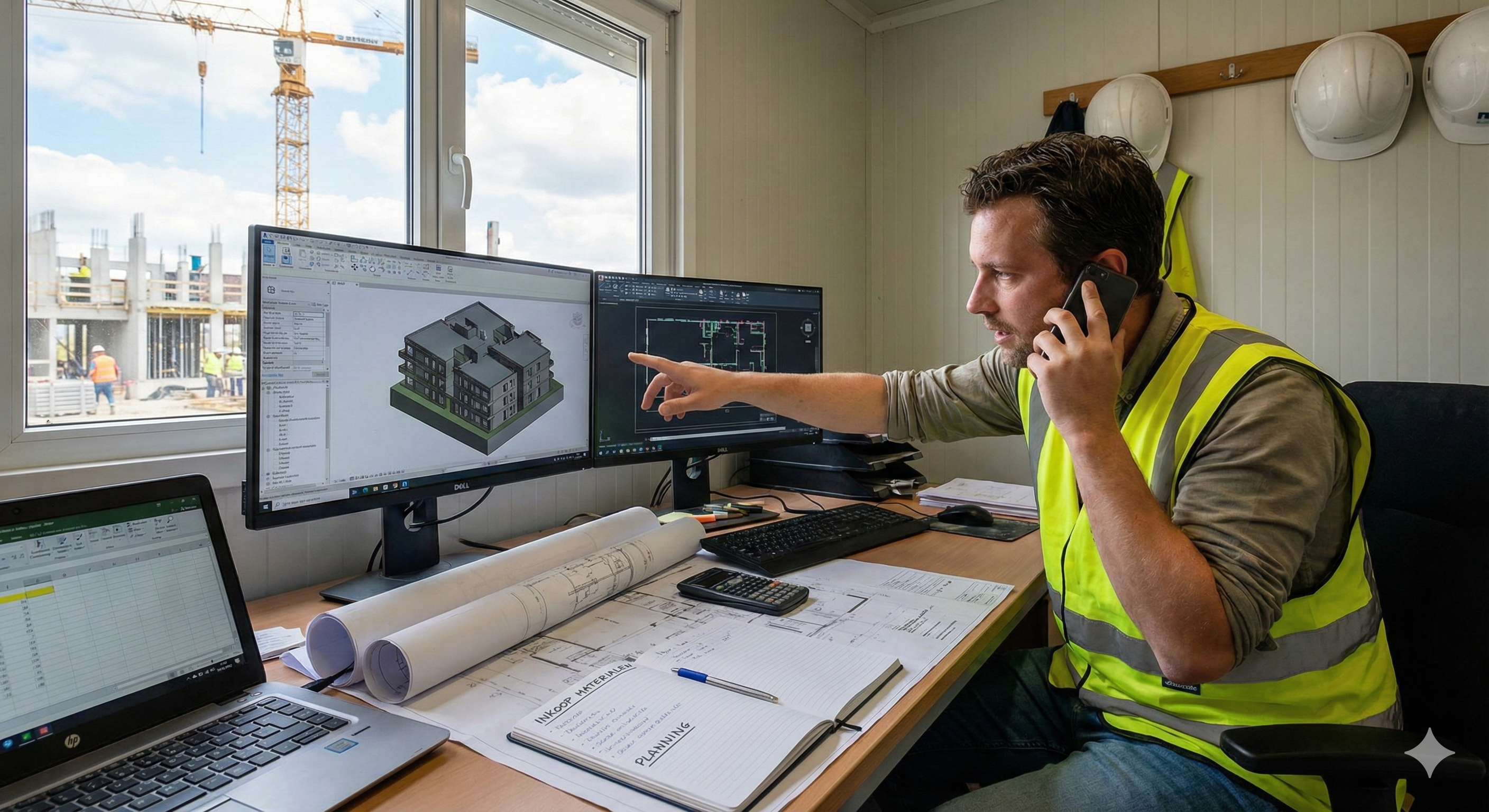 Technische tekening van een bouwproject